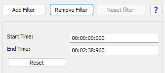 Filter start time and end time