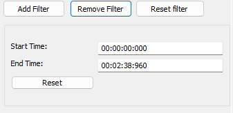 filter start time, endtime