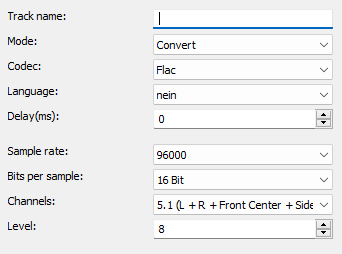 Flac Codec Einstellungen