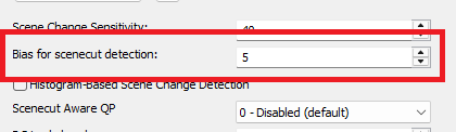 H.265: Bias for scenecut detection