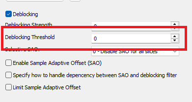 H.265: Deblocking Threshold