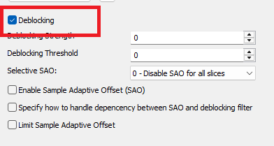 H.265: Enable Deblocking