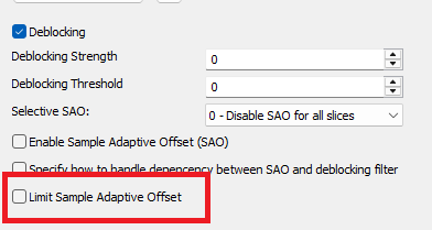 H.265: Limit Sample Adaptive Offset