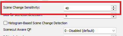 H.265: Scene Change Sensitivity