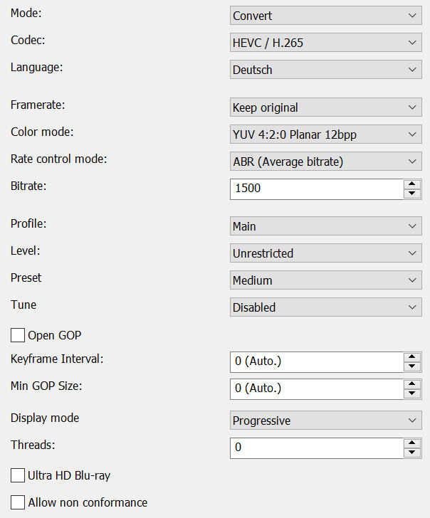 xmedia recode volume correction