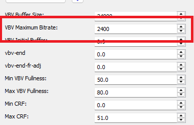 H.265 Codec: VBV Maximum Bitrate