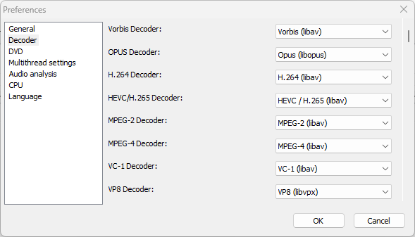 XMedia Recode Decoder setting