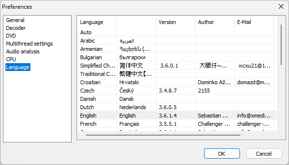 XMedia Recode Language Setting