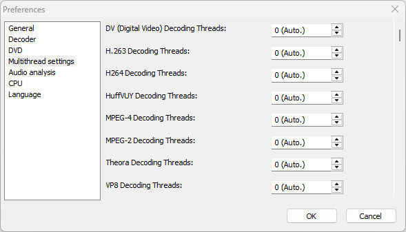 Multithread settings