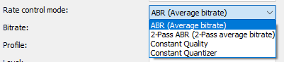 video codec Rate control mode