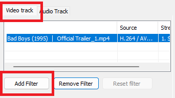 Select video filter