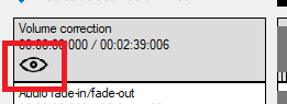 Volume correction filter activated