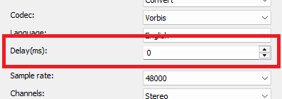 MP3 Codec: Delay setting