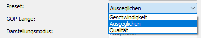 AMD AMF H.264-Codec Preset Einstellungen