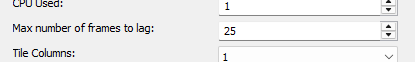 AOM AV1: Max Number of Frames to Lag Einstellung