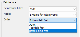 Deinterlace Yadif Order