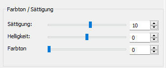 Einstellung Farbton / Sättigung Filter