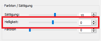Einstellung Helligkeit