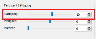 Einstellung Sättigung
