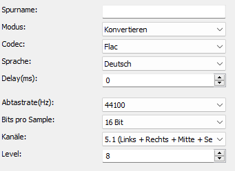 Flac Codec Einstellungen