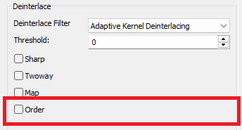 Adaptive Kernel Deinterlacing: Order setting