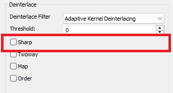 Adaptive Kernel Deinterlacing: Sharp setting