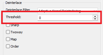 Adaptive Kernel Deinterlacing: Threshold setting