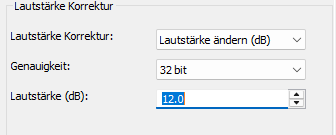 Lautstärke ändern in dB
