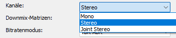 MP3: Audiokanal-Modus
