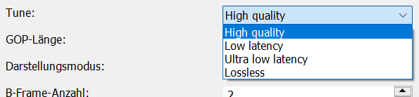 Nvidia NVENC H.264 Tune