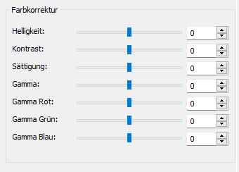 Farbkorrektur Filter Einstellungen