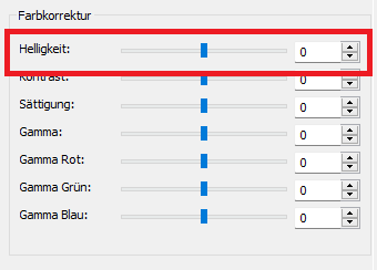 Farbkorrektur Helligkeit Einstellungen