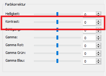 Farbkorrektur Kontrast Einstellungen