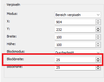 Blockbreite definieren