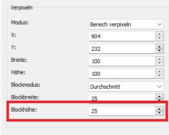 Blockhöhe definieren