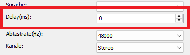 Vorbis Codec: Delay Einstellung